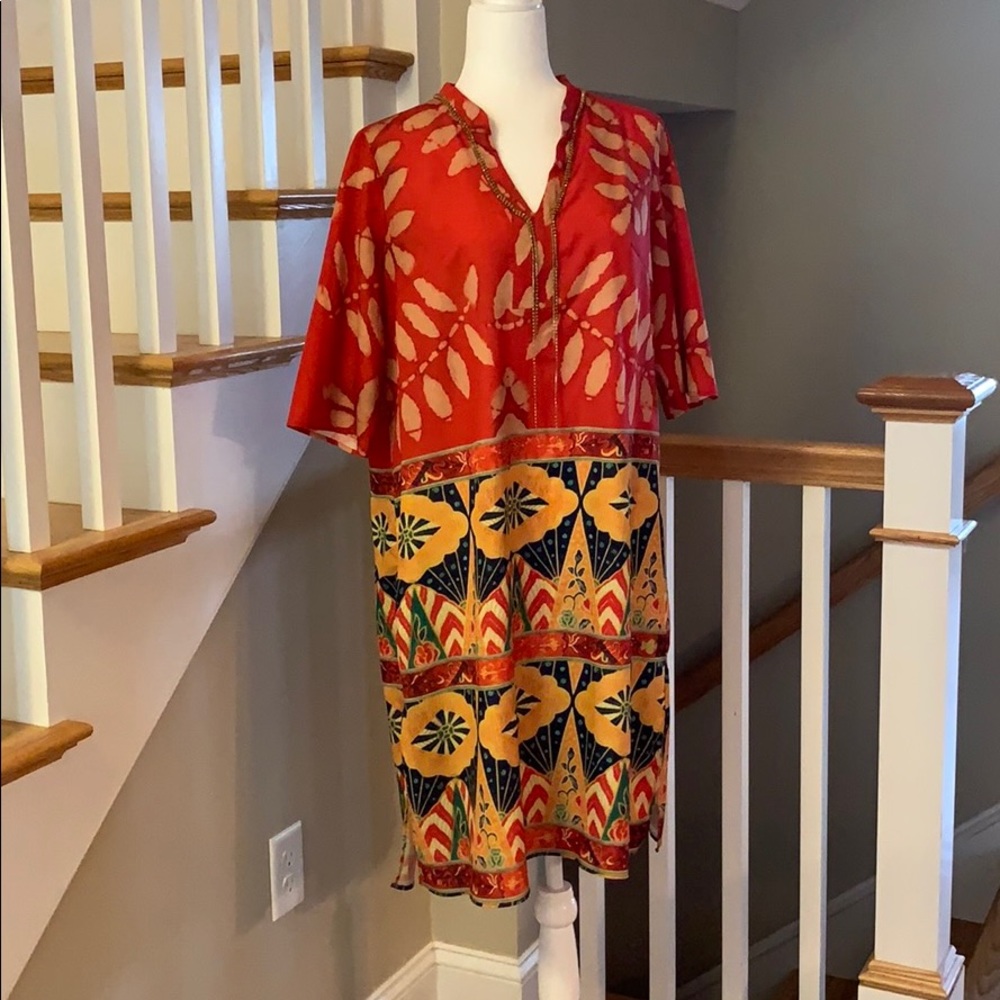 Half Sleeve Slit Boho Midi Dress